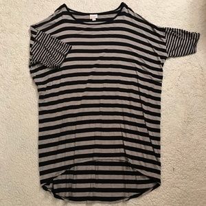 XL Grey and Black Striped LuLaRoe Irma Tunic